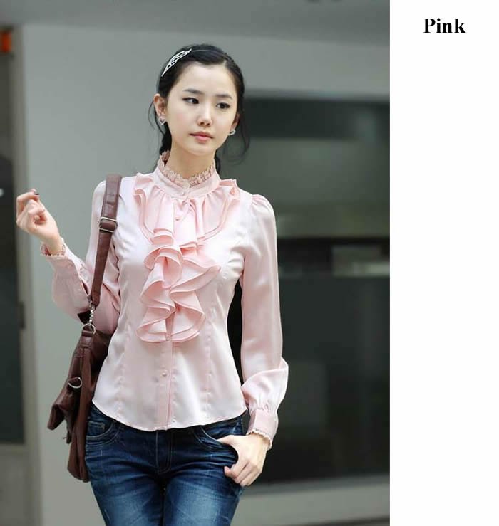 Free shipping new fashion women summer shirt OL dress faux silk  tops sexy blouse elegant apparel authentic  office lady shirts