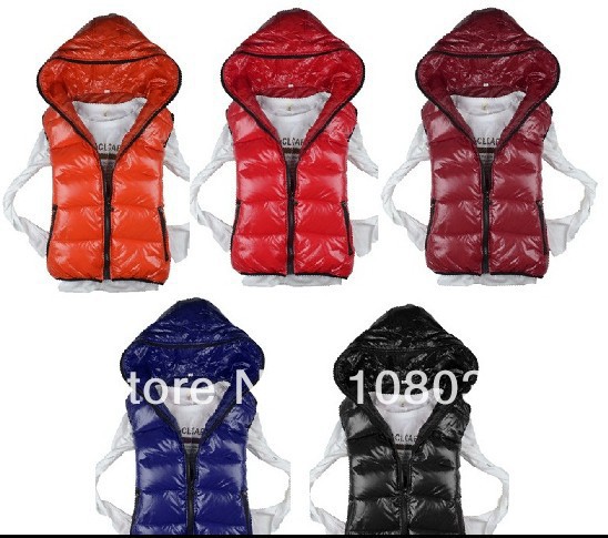 Free shipping New Fashion Women Winter Down Cotton Coat Vest,Lady Hoodie Zipper Jacket Vest