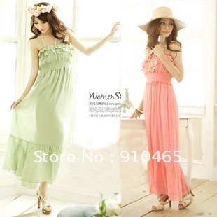 Free Shipping New Fation Bohemia Style Ruffles Halter Maxi Long Dress+100%Quality+ Wholesale 1Pcs/Lot