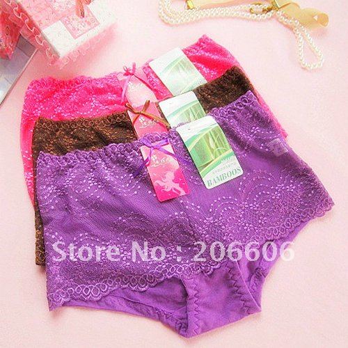 free shipping new hot women panties lace panties bamboo underwear for women(A02-17-04)