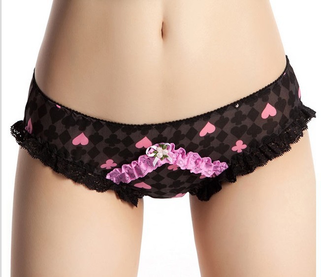 Free shipping New lace emulation silk bowknot ladies'  briefs/ pants/underwear(4colors)