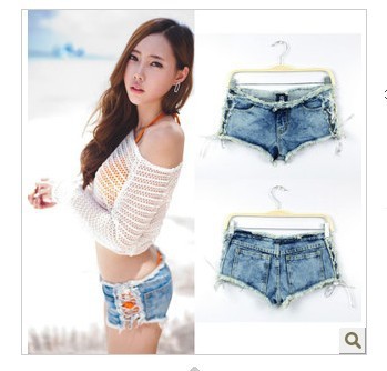 Free Shipping New Low waist women Jeans short  Sexy denim Jeans Shorts Bind belt Jeans pants