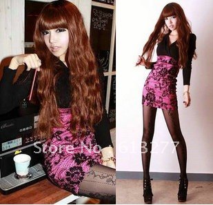 Free shipping! New nightclub sexy slim women's V-neck lace hollow  tight-hip mini dress D68