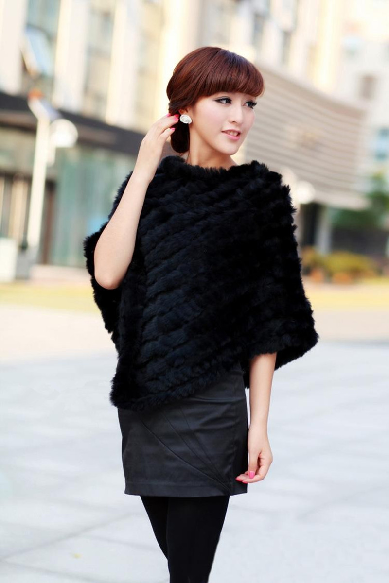 FREE SHIPPING+New Preparation Of Rabbit Fur Shawl Cape Coat Spring Discounted