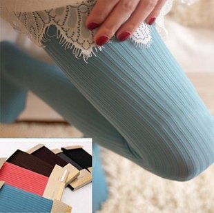 Free shipping New product 2012 new super show thin vertical stripes tights render sox color socks multiple color