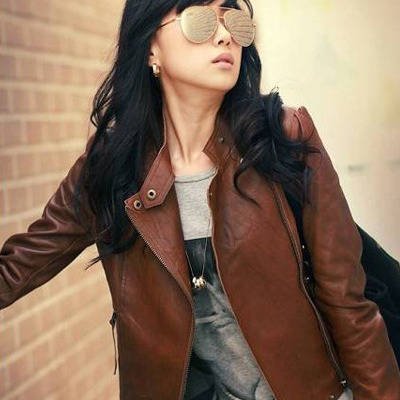 Free shipping new PU leather / short leather jacket / locomotive coat 2 - color