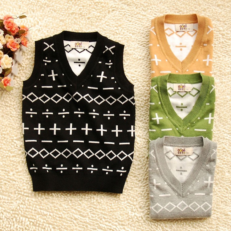 Free shipping new Recovers the children's clothing male child woven vest 2013 spring child baby sweater vest preppy style