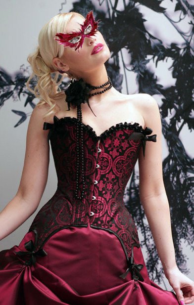 Free shipping!! New Sexy Deep Red Shadow Corset