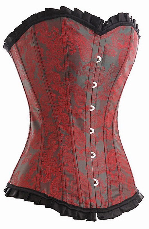 Free shipping!! New Sexy Green Red Corset back with g-string