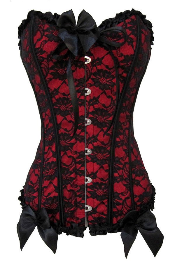 Free shipping!! New Sexy Red Lace Burlesque Corset