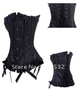 Free shipping!! New Strapless Boned Corset  sexy lingerie   steel boned corset Black underwear sexy underwear wholesale retail