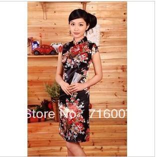 Free shipping new style 2013Slim printing women retro dress china traditional customs sexy dress Qipao wholesale