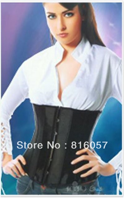 Free shipping ! New Style Black Leather Gothic Corset Dress Fashion Bondage Corset For Lady Without Skirt S-XXL