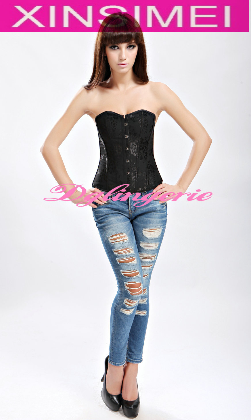 Free Shipping New Style  Black Sexy Strapless Back Support Shaper