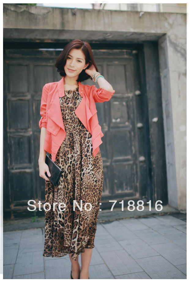 Free shipping  new style high quality slim fit coat womens short jacket orange color