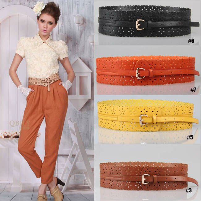 Free shipping New Vintage Wide Leather Belt for women Thin Slim Skinny Waist Belts buckle for dress deco