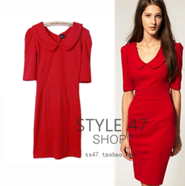 Free shipping,new western style,gentle women's fashion brand cotton long sleeved dress#1001