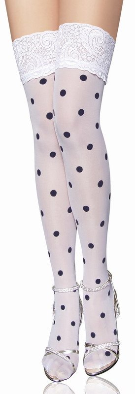 Free shipping!!New White Polka Dot Fashion Stocking @@one size@As shown@@