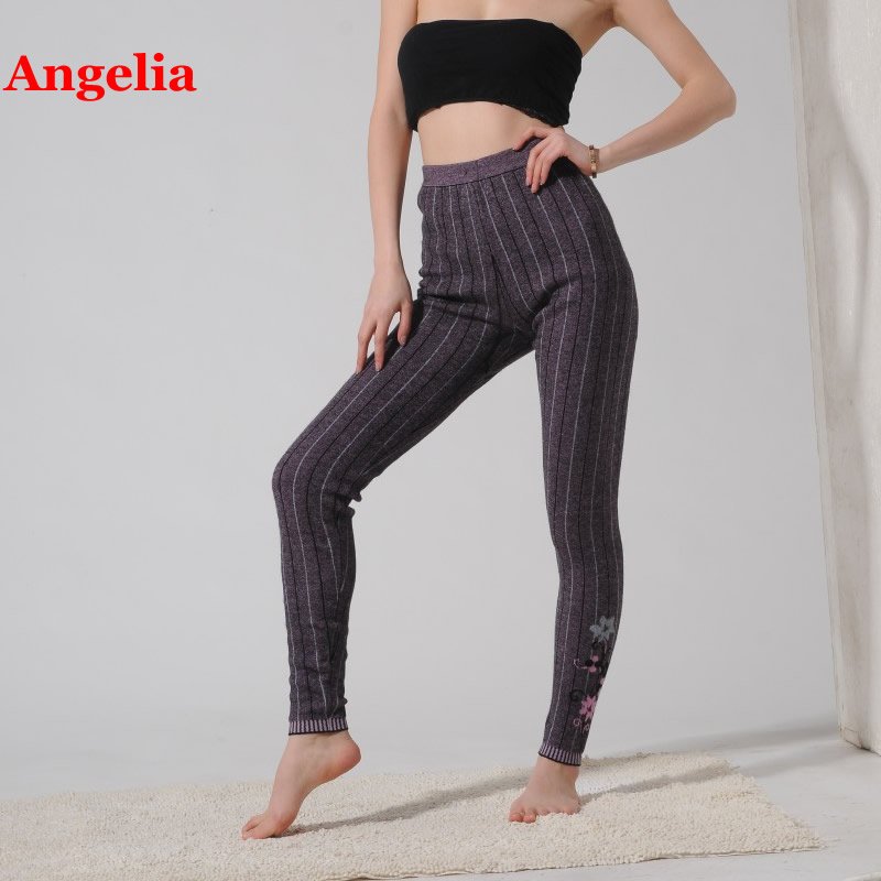 Free Shipping New  winter women plus size flower printed  warm legging thermal underwear long john pant trousers