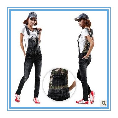 Free shipping new woman piece jeans, suspenders and jeans, suspenders-G70