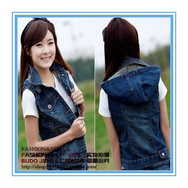 Free shipping new women denim vest, denim jacket, vest jacket-G67