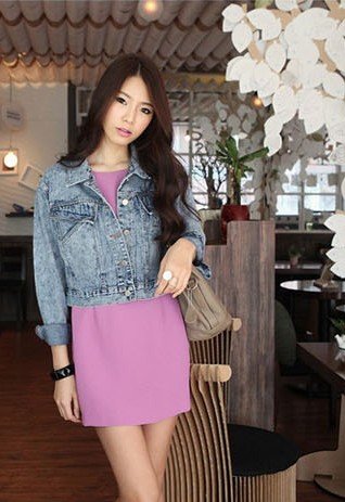 Free Shipping New Women's Fashion Coat Women's Jean Jacket Denim Outwear