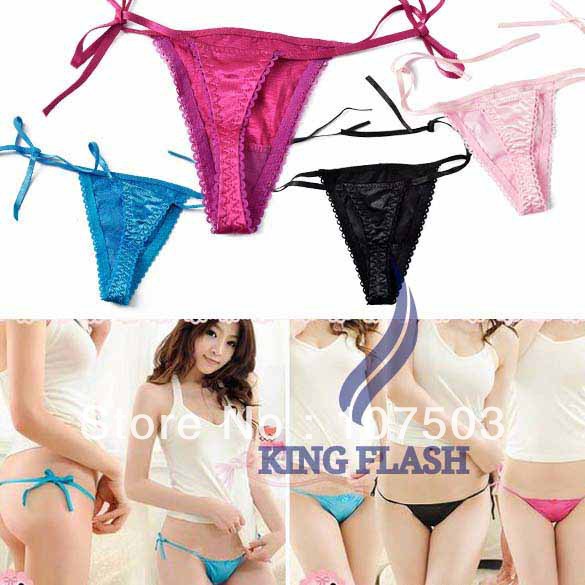 Free shipping New Women's Sexy Thongs Charm Underwear G-string Lingerie V-string 5 Colors 9050