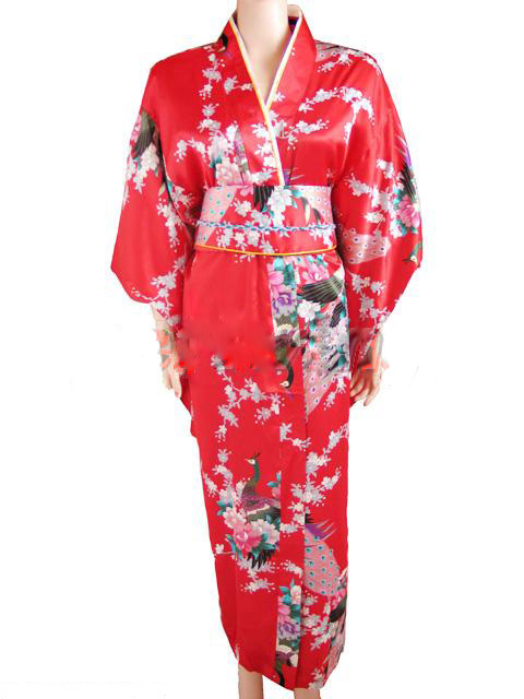 Free Shipping New Women's Silk Rayon Kimono Flowers New Black Dress Wholesale and retail S-3XL W080