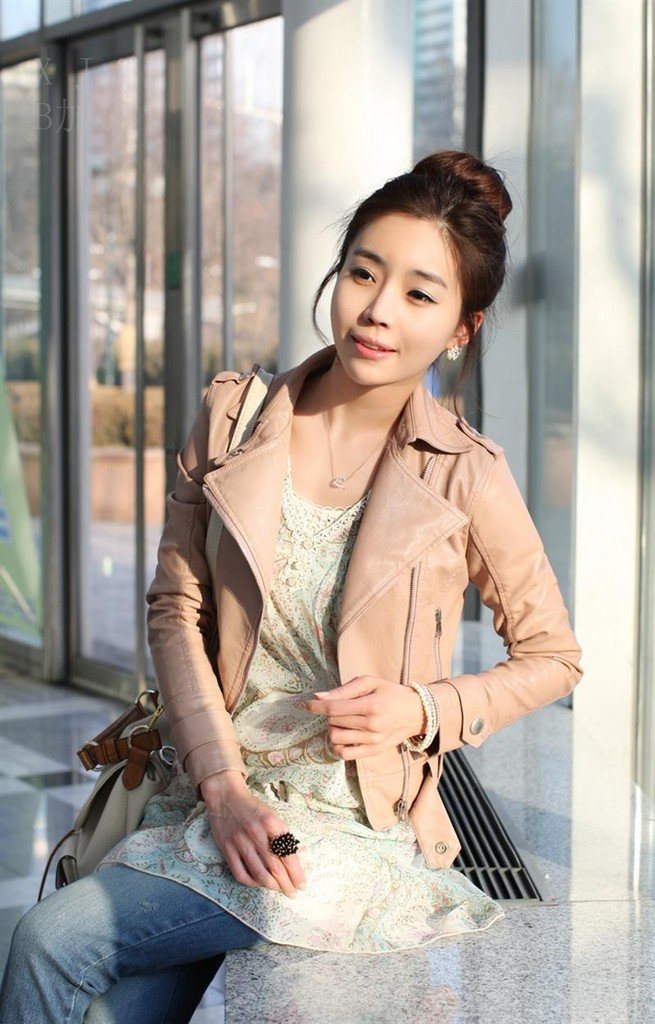 Free shipping New Women's Zipper PU Leather Jacket OL Lady Short Coat Outerwear Pink,Black S-L