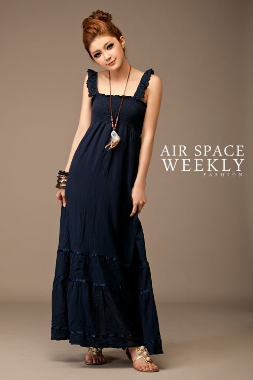 free shipping New womens Bohemian solid maxi dress summer dress 4 colors 1 pcs