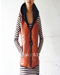 Free Shipping New Womens Down Cotton Vest Ladies Fashion Korean the Spring Autumn Winter Hooded Vest