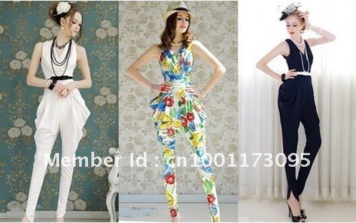 Free Shipping New Womens Temperament Drape Tall Waist Haroun Vest Jumpsuit Long Leggings 10078 freeshipping