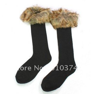 FREE SHIPPING Newest Fashion Fur Socks stockings Winter Leg Warmer Boots Partner 5Pairs/lot