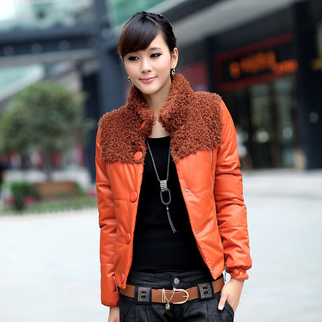 Free shipping , Newest Women 's Stand Collar Slim Wool Warm Fashion Parkas Jackets , Ladies' Trendy Outwears,Wholesale ,A637