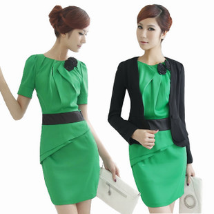 Free shipping , Newest Women 's Suit plus A skirt , Ol ladies ' Work Elegant Slim Autumn Spring Dresses , Wholesale ,H03