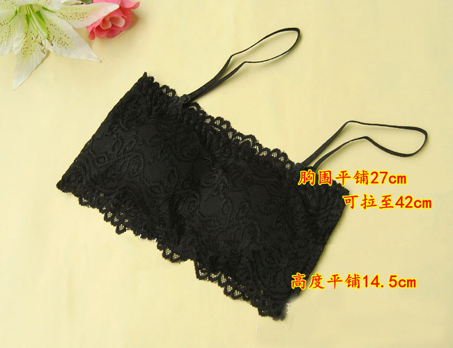 FREE SHIPPING/ nice cup sexy Tube Tops/ fashion Floral Lace Bra Tops Cropped Tube Tank candy COLOR with strap 20 pcs/lot