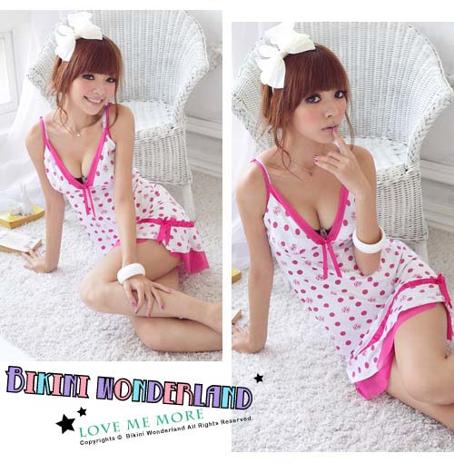 free shipping Nightgown mohini women's 100% cotton sexy lounge sleepwear one-piece dress panties gift