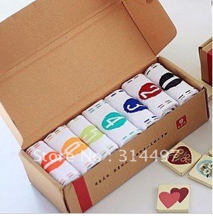 Free Shipping Novelty Daily Socks 7 days Week Socks For Men & Women Cotton Week Design Socks Gift