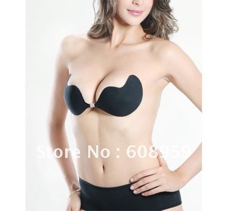 Free shipping  Nude Black Push Up Self Adhesive Bust Invisible Bra 3 Cup