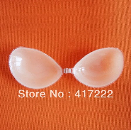 Free Shipping!Nude Strapless Backless Invisible Self-Adhesive Silicone Breast Bra 4 Cup