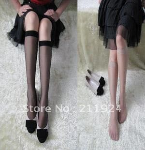 Free shipping Nylon socks ultra-thin stockings knee-high socks spring and summer stockings