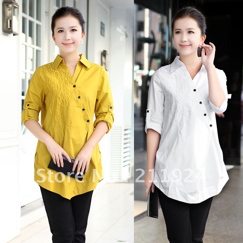 Free shipping of CNRAM 2012 autumn plus size clothing long-sleeve 100% cotton shirt female shirt