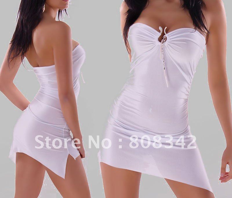 Free Shipping Off-Shoulder Sexy Dress Lady Intimate Nightwear Hot Party Clubwear White Black Red Blue 2310 MOQ 1Piece