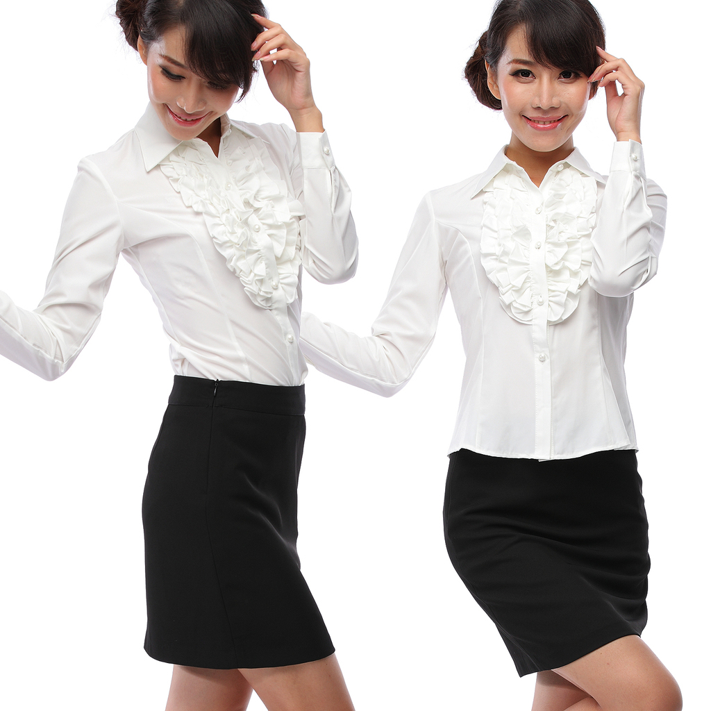 Free shipping Ol work wear women's skirt autumn shirt long-sleeve work wear autumn and winter set