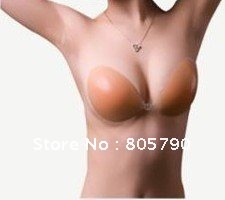 free shipping one pair invisible silicone bra, ultrathin, strapless, size:A-D,