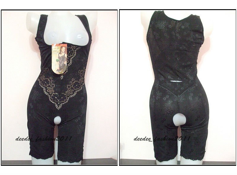 free shipping One-piece BodySuits Open Lace Shaperwear Firm thin seamless Full body shapers black XL