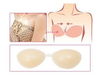 free shipping,opp bag package,retail,invisible un bra,nude Strapless Self Adhesive silicone un bra,A,B,C,D,mixed size