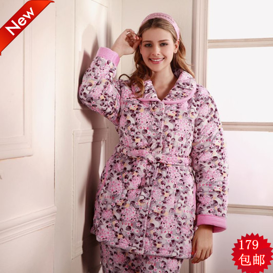 Free Shipping orchid fairy quality winter cotton-padded sleepwear thickening 8887 Sleep & Lounge