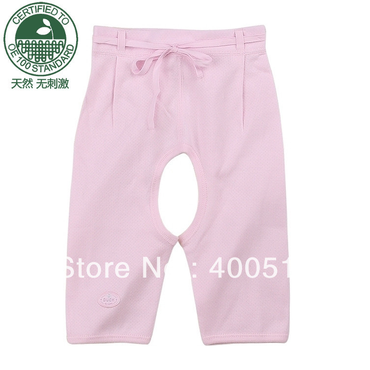 free shipping organic cotton newborn trousers baby trousers spring and autumn baby open-crotch pants pajama pants