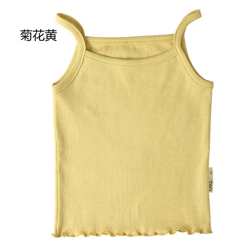 Free shipping Organic cotton super soft girl's spaghetti strap top garhadiolus boy vest 100% children's cotton summer clothing